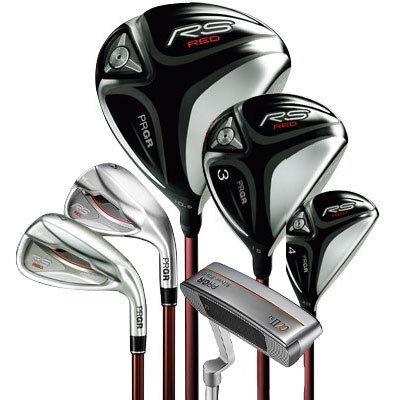 PRGR RS RED Men's Club Set #1+#3 Wood, #U4 Iron Wood+#6-P+A+S (Carbon Body)+1 Pusher (SBαII Series)+Bag (PRGR Flagship Bag) (Japanese Standard) (11pcs)